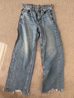 AE womens Medium Wash Dreamy Drape Wide Leg Jeans